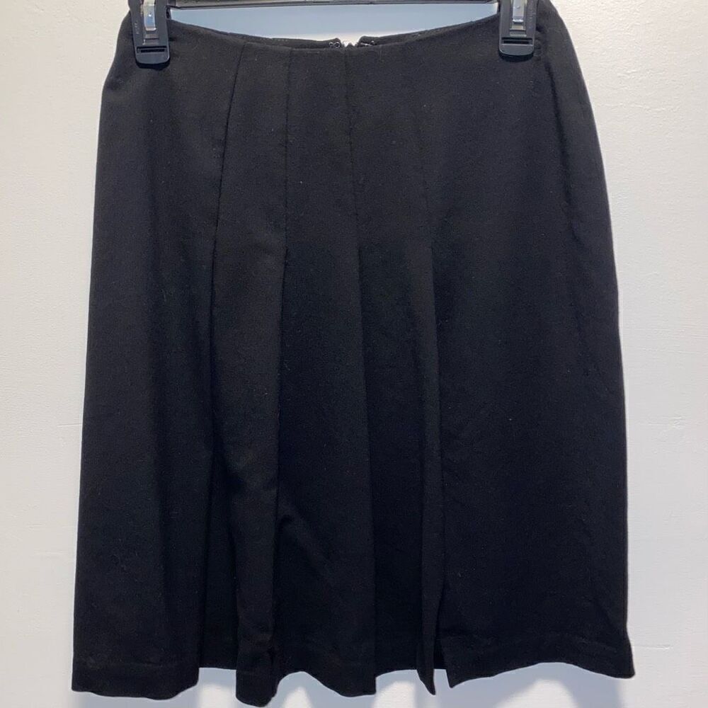 Vintage Valerie Stevens Black Wool Pleated Mini Skirt